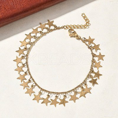304 Stainless Steel Charm Bracelets for Women BJEW-D466-06G-1