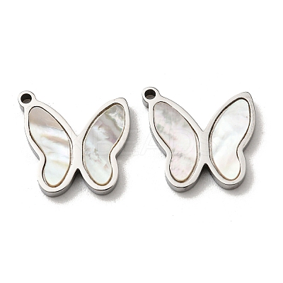 304 Stainless Steel Shell Charms STAS-L022-010P-1