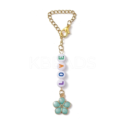 Valentine's Day Alloy Enamel & Acrylic Pendant Decorations HJEW-JM01837-S-1