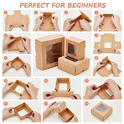 Folding Kraft Paper Cardboard Jewelry Gift Boxes LS-CON-WH0092-25C-1