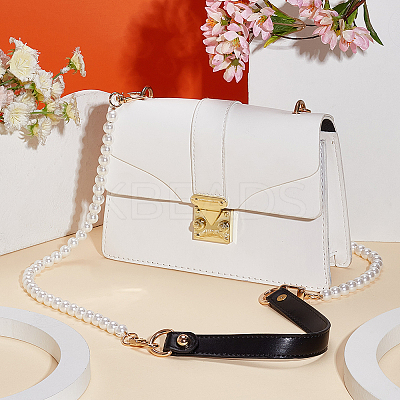3Pcs 2 Style PU Leather Shoulder Strap & ABS Plastic Imitation Pearl Bag Chain Straps FIND-WR0009-25-1