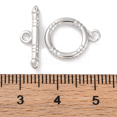 Rack Plating Eco-Friendly Brass Toggle Clasps KK-S403-16P-1