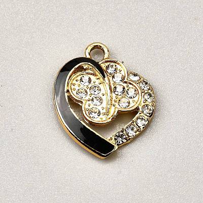 Alloy Black Enamel Pendants FIND-TAC0011-124C-1