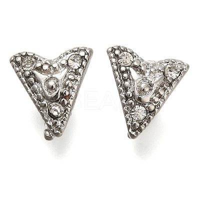 Eco-Friendly PVD Vacuum Plating & Long-Lasting Plated Brass with Rhinestone Pinch Bails KK-S402-05P-NR-1