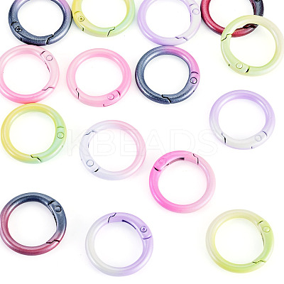 15Pcs Spray Paint Alloy Spring Gate Rings FIND-TA0010-92-1