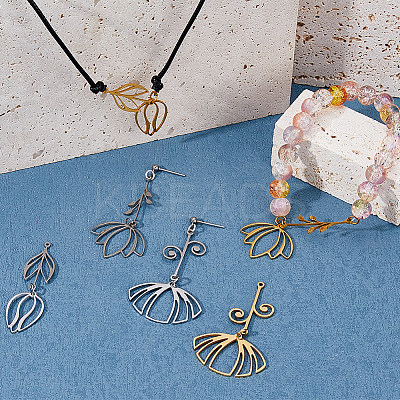 6Pcs 6 Styles 201 Stainless Steel Pendants STAS-FH0002-35-1
