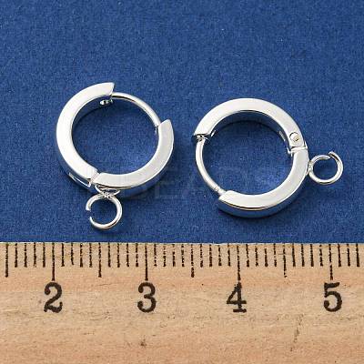 201 Stainless Steel Huggie Hoop Earrings Findings STAS-A167-01M-S-1