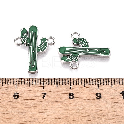 Rack Plating Alloy See Greem Enamel Connector Charms ENAM-N056-349P-1