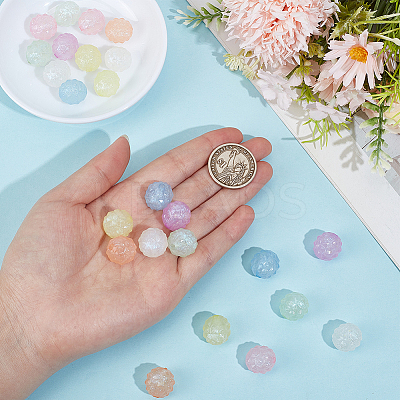 28Pcs 7 Colors Luminous Acrylic Beads OACR-PA0002-08-1