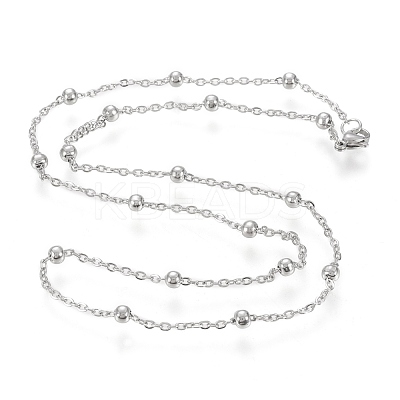 Non-Tarnish 304 Stainless Steel Cable Chain Necklaces NJEW-M183-05P-1