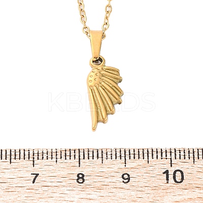 Wing 304 Stainless Steel Pendant Necklaces NJEW-H059-22G-1
