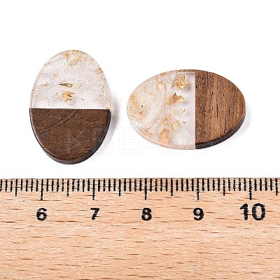 Transparent Resin and Walnut Wood Pendants RESI-T057-04N-1