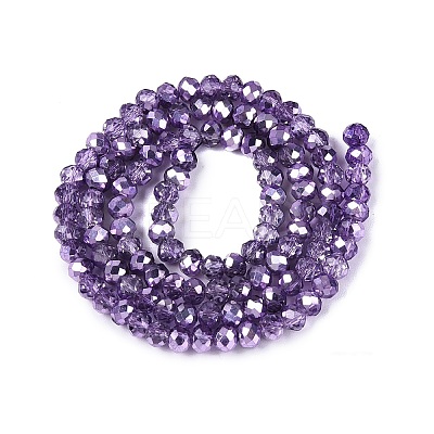 Transparent Electroplate Glass Beads Strands EGLA-Q131-01A-04-1