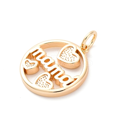 Mother's Day Brass Pendants KK-D360-19G-1