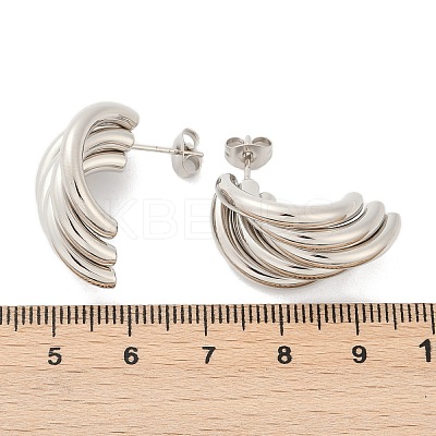 201 Stainless Steel Stud Earrings LS-EJEW-Q026-23P-1