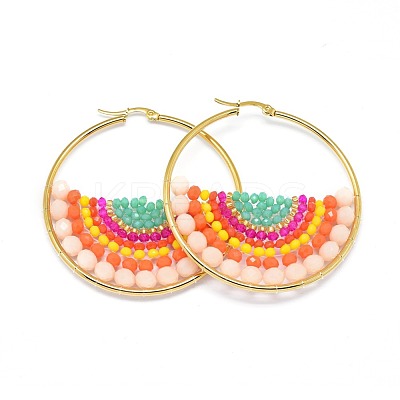 304 Stainless Steel Hoop Earrings EJEW-O090-C03-1