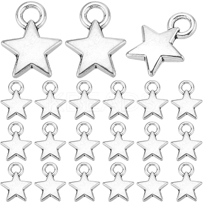 200Pcs Tibetan Style Alloy Star Charms FIND-SC0007-65-1