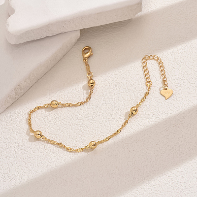 Fashionable Vintage Beach Style Brass Ball Adjustable Ladies Chain Anklets AG1972-1-1