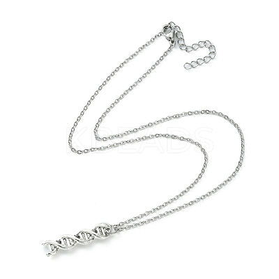 DNA Double Helix Alloy Pendant Necklaces & Danhle Earrings Jewelry Sets SJEW-JS01279-1