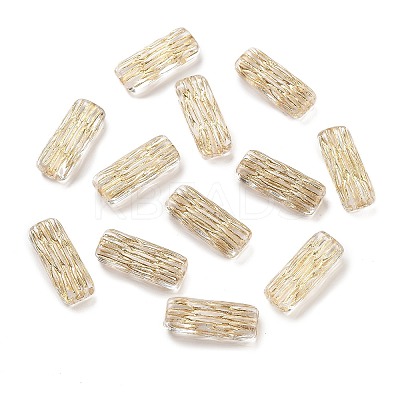 Metal Enlaced Transparent Acrylic Beads X-MACR-M045-10-1