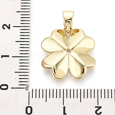 Brass Micro Pave Clear Cubic Zirconia Pendants KK-T080-15C-G-1