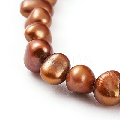 Dyed Natural Cultured Freshwater Pearl Beads Stretch Bracelets BJEW-JB05892-1