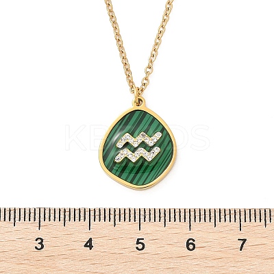 304 Stainless Steel Micro Pave Cubic Zirconia constellation Pendant Necklaces NJEW-R021-01G-11-1