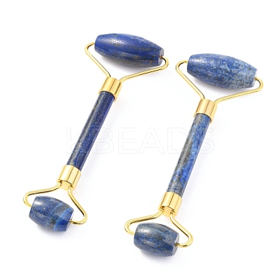 Natural Lapis Lazuli Brass Face Massager MRMJ-G009-51G-1
