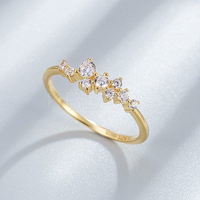 925 Sterling Silver Micro Pave Clear Cubic Zirconia Finger Rings for Women FS-WG88D88-06-1