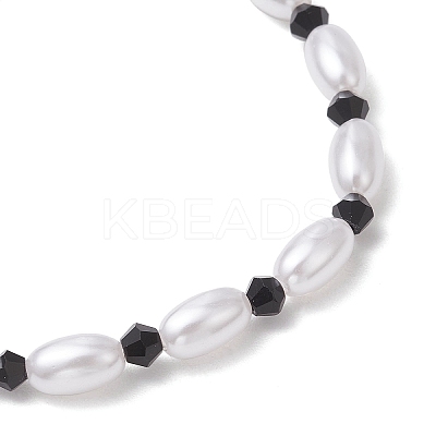 ABS Plastic Imitation Pearl Beaded Stretch Bracelets BJEW-JB11908-1