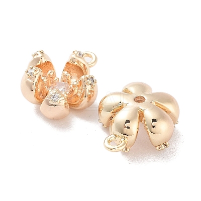 Brass Micro Pave Cubic Zirconia Charms X-KK-F871-34G-1