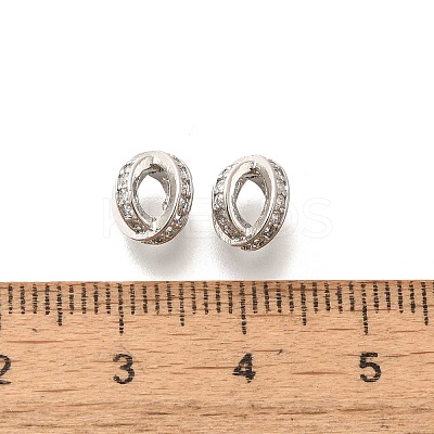 Brass Micro Pave Clear Cubic Zirconia Beads KK-L225-011P-1