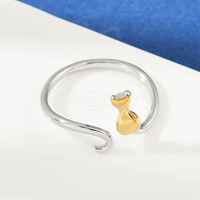 304 Stainless Steel Cuff Rings RJEW-P153-04G-1