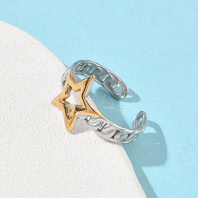 304 Stainless Steel Cuff Open Rings RJEW-Z121-02GP-06-1