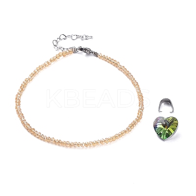 Electroplate Glass Beads Anklets AJEW-AN00279-05-1