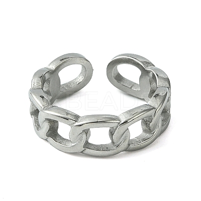 Non-Tarnish 304 Stainless Steel Open Cuff Ring RJEW-L110-001P-1