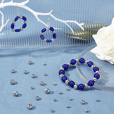 120Pcs 6 Style 304 Stainless Steel Beads STAS-UN0025-48-1