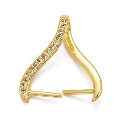 Rack Plating Brass Micro Pave Cubic Zirconia Ice Pick Pinch Bails KK-B056-01-1