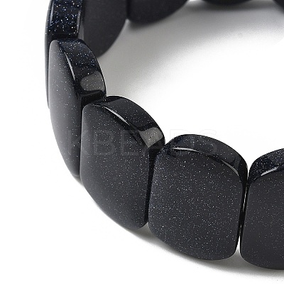 Synthetic Blue Goldstone Beads Stretch Bracelets for Women Men BJEW-I323-02R-1