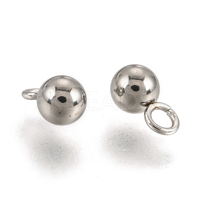 Tarnish Resistant 201 Stainless Steel 3D Ball Round Charms Pendants STAS-Q171-05-1