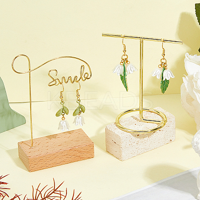 2 Pairs 2 Styles Alloy Enamel Dangle Earrings EJEW-HS00006-1