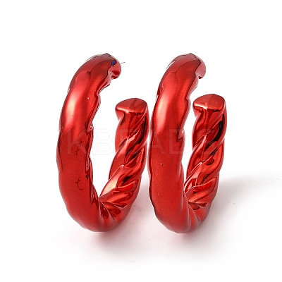 Twist Ring Acrylic Stud Earrings EJEW-P251-13-1