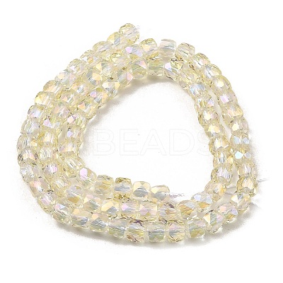 Electroplate Transparent Glass Beads Strands GLAA-C029-03B-02-1