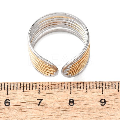 304 Stainless Steel Cuff Open Rings LS-RJEW-H266-04B-GP-1