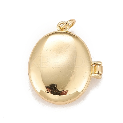 Brass Micro Pave Cubic Zirconia Locket Pendants LS-KK-A161-37G-1