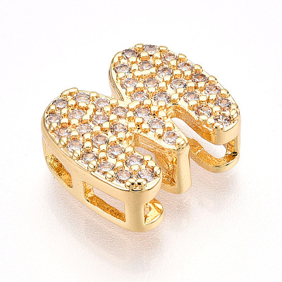 Brass Micro Pave Cubic Zirconia Charms KK-N254-217G-M-1