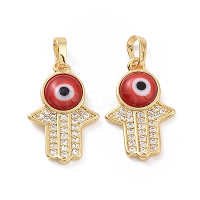 Brass Micro Pave Cubic Zirconia Pendants ZIRC-F136-02G-01-1