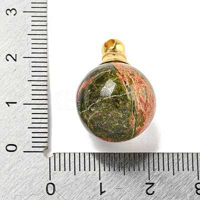 Natural Unakite Perfume Bottle Pendants G-K338-22G-11-1