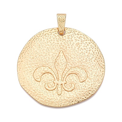 Plating Hammered Alloy Big Pendants PALLOY-T090-09G-1