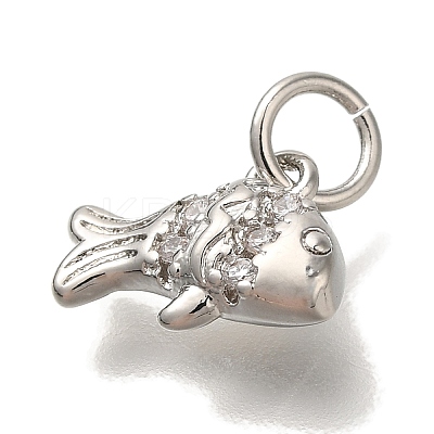 Rack Plating Brass Micro Pave Cubic Zirconia Charms KK-I720-10P-1